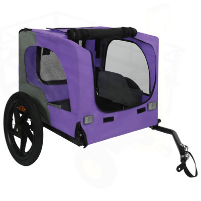 Remorque de vélo d'extérieur pliable robuste pour animaux de compagnie avec roues tout-terrain de 16 pouces et attelage universel - Chariot de transport pliable pour chien / cargaison pour vélos