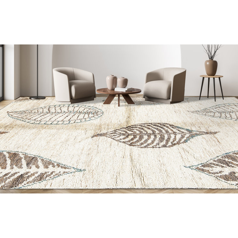 Hand-Knotted High-Quality Beige Area Rug