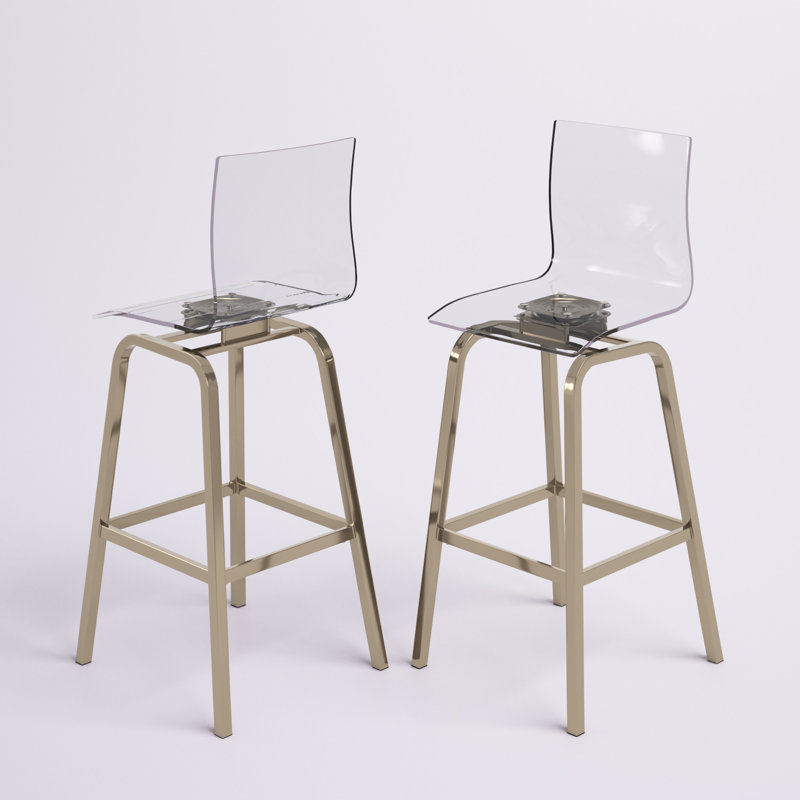 Tabouret de bar et de comptoir pivotant Aylisha, Or champagne, Tabouret de bar (assise de 30 po de hauteur)
