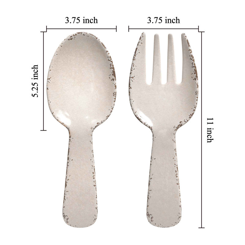 Feliciana  Melamine Salad Servers, Cream
