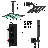 Thermostatic Shower System 12" LED Shower Faucet Set 6" Shower Head Combo Black