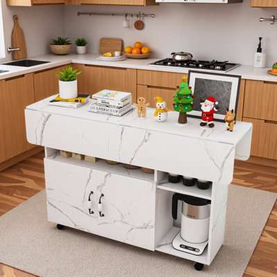 Table pliante multifonctionnelle avec tablettes et roulettes de rangement