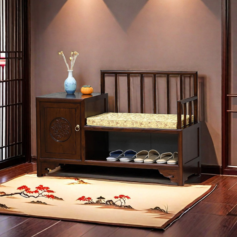 6 Pair Solid Wood Shoe Storage Bench