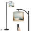 Lampe sur pied à arc avec abat-jour réglable Beach Nautical Boat Ocean Seagull Sea Bird Seashore Blue Lampadaire