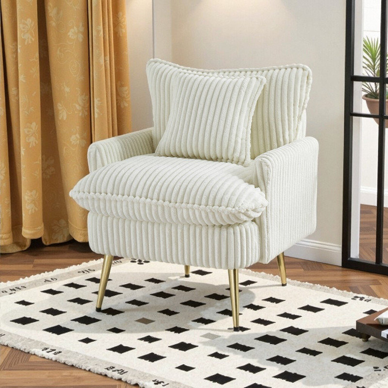 UNASOR 30.3 Inch Single Seater Sofa Chair Plush Corduroy Living Room Accent Furniture With Solid Wood FrameSingle Seater Sofa Chair 30.3 Inch Ergonomic Corduroy Accent Chair For Living Room Or Office
