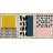 Abstract Vibrant Color Blocks " Yellow, Blue And Pink Multicolor Blocks With Dark Ink Shapes Geometric Patterns Modern Art Nordic " 3 - Pieces-94434071-94434074