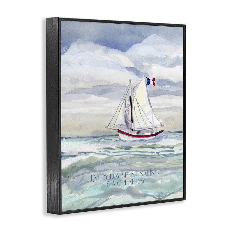 «Great Day Sailing», art de la giclée encadrée par Audrey Jeanne Roberts, Giclée encadrée noir minuit, H 14 po x l 11 po
