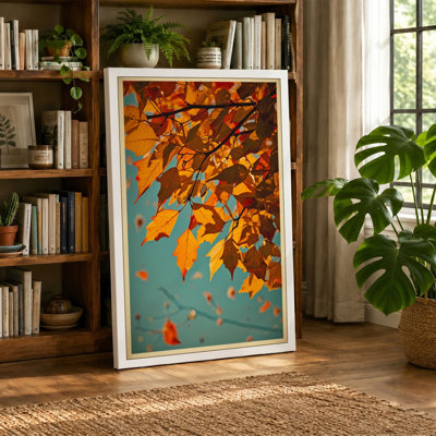 Autumn Leaves Falling Japandi - Wrapped Canvas