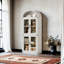 4-door Arched Bookshelf With Glass Doors For Living Room, Kitchen, Office
