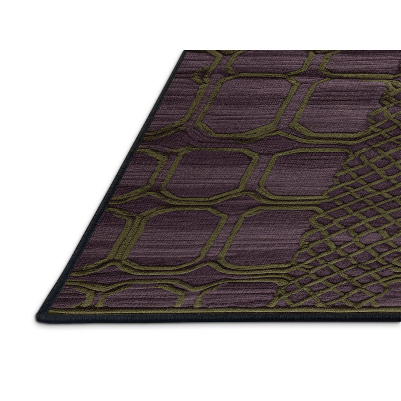 Tapis noir en treillis lavable à la machine, Rectangle 7 pi x 9 pi