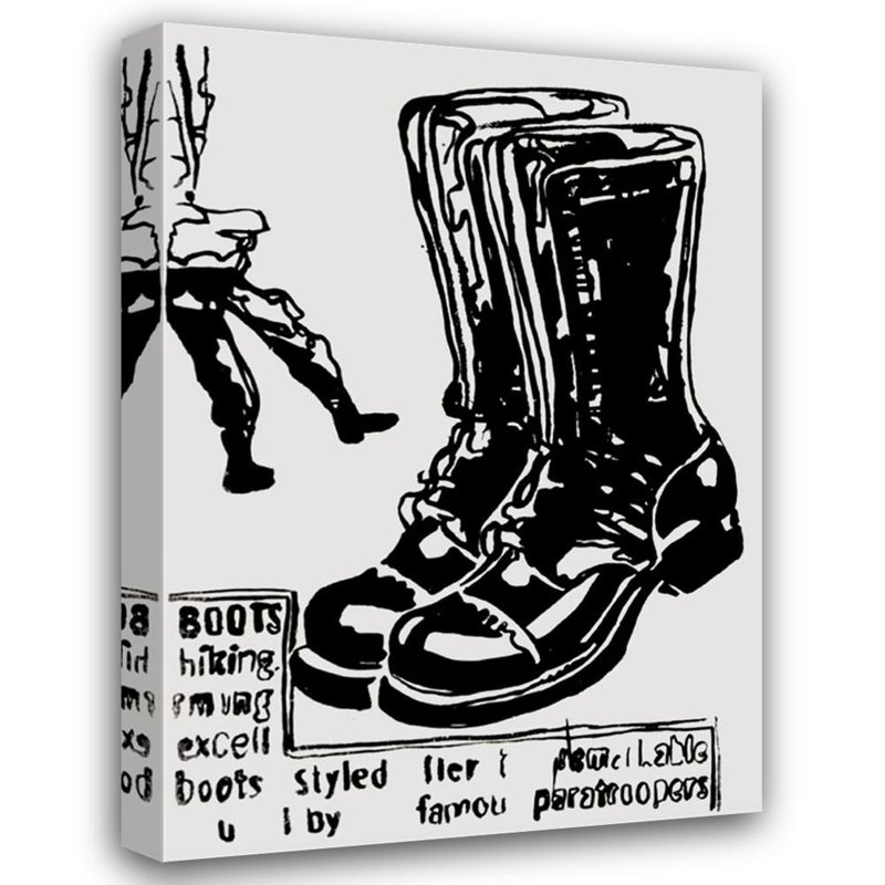 Bottes de parachutiste, c. 1985-86, H 18 po x l 13 po