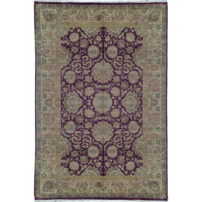 Wool Oriental Area Rug in Brown/Purple
