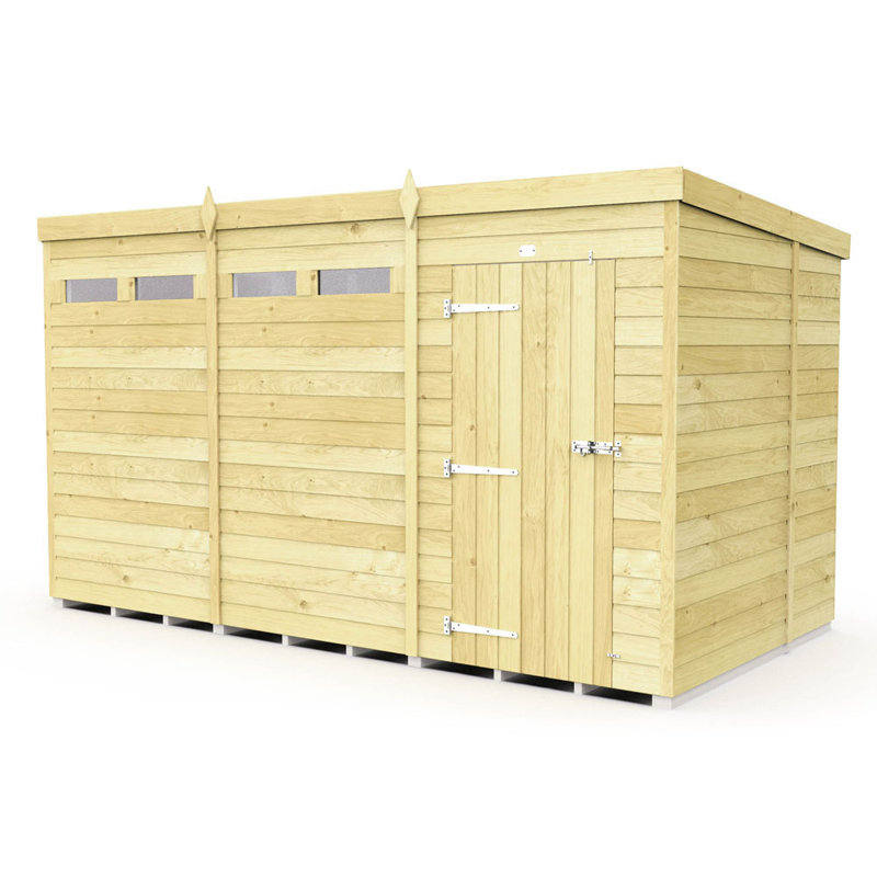 12ft x 7ft Pent Security Shed - Single Door