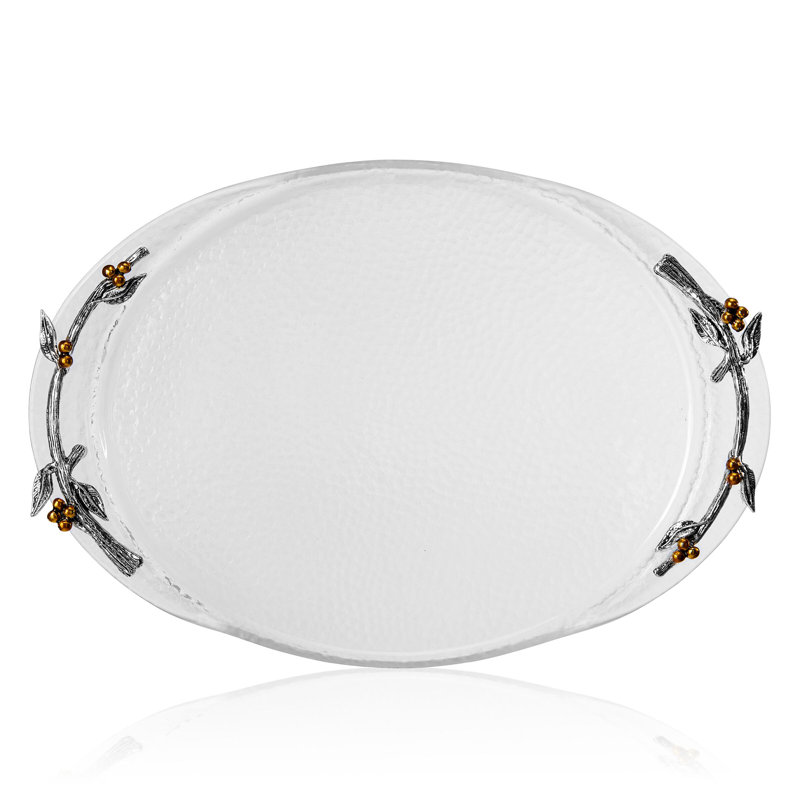 Plateau de service en verre Fitz And Floyd Natures, 14 po