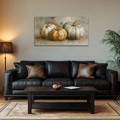 Grand art mural sur toile d'automne - citrouille, décoration murale pour le salon, œuvres d'art d'automne, peintures d'automne pour le mur 