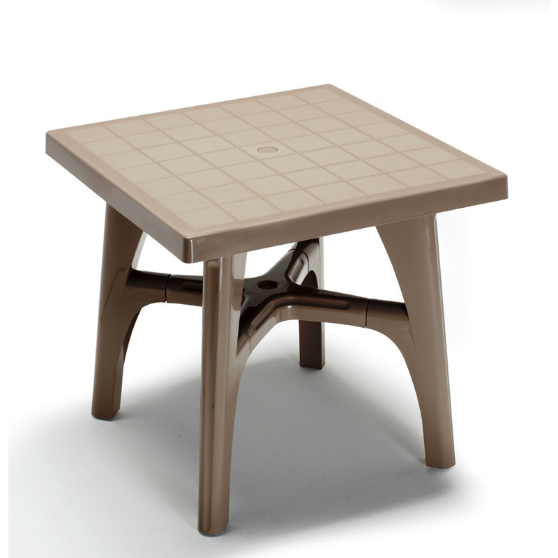 Minnesota Square Outdoor Dining Table With Umbrella Hole , 80cm cm W 80cm cm D, Dove Grey