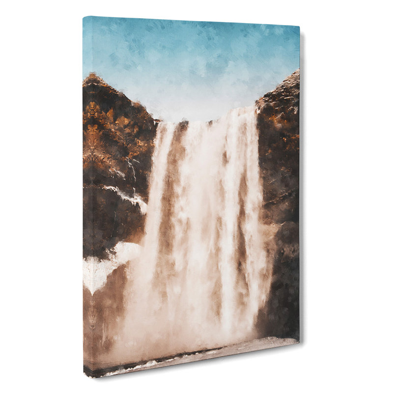 View Of Skogafoss Waterfall In Iceland - Wrapped Canvas, 60cm H x 40cm W x 3cm D