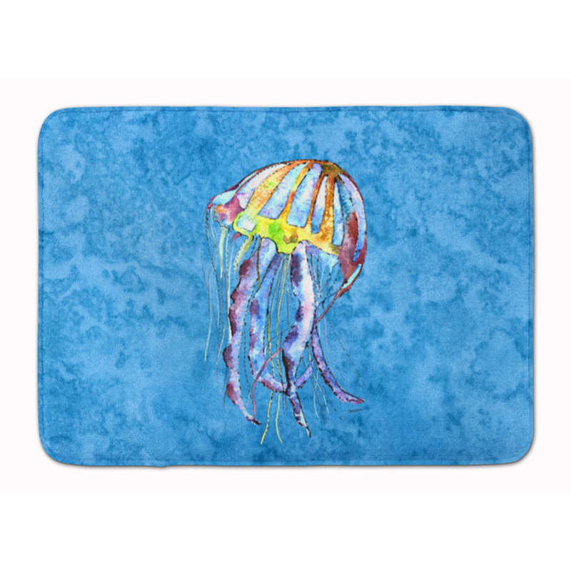 Tapis pour salle de bain en mousse à mémoire de forme jellyfish Ansonville