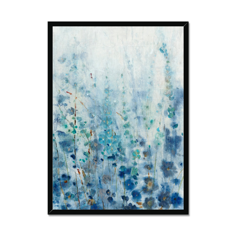 Misty Blooms I - Painting, Black Single Picture Framed Paper, 80cm H x 55cm W