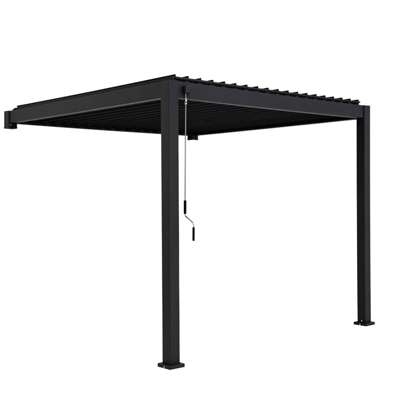 Injum 6m x 8m Aluminum Pergola, Anthracite, 250cm H x 400cm W x 300cm D