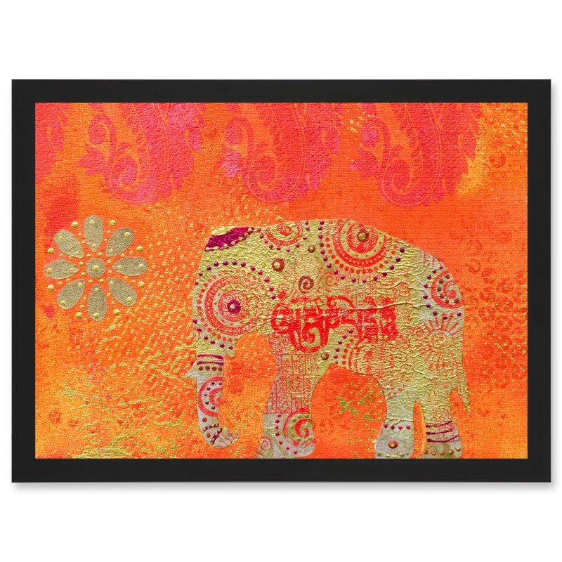 DT Indian Collage Elephant Patterned - Single Picture Frame Art Prints