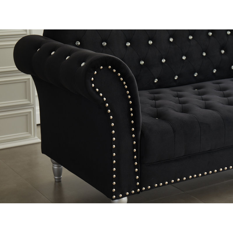 Ensemble de salon 2 pièces Kaula, Velours noir