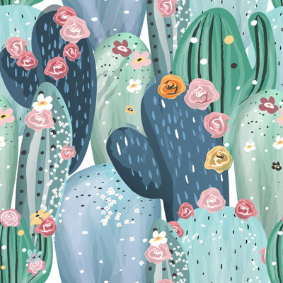 Cactuses 1 Piece Wrapped Canvas Wall Art