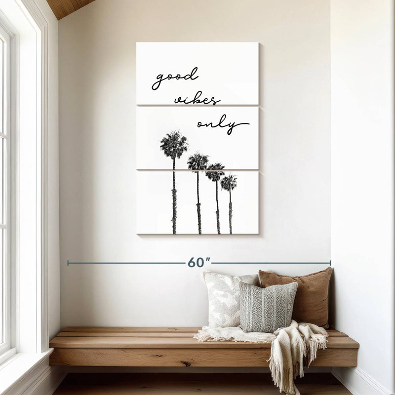 Harnek Palm Trees Good Vibes Only, H 38 po x l 24 po
