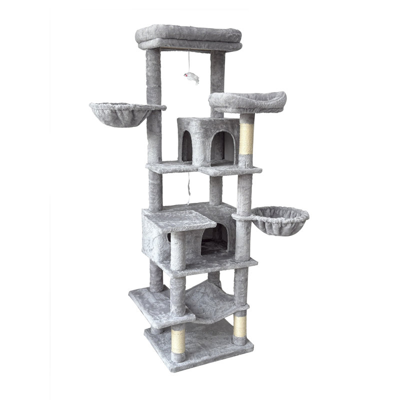 Multi-Level Large and Tall Cat Tree, Light Gray