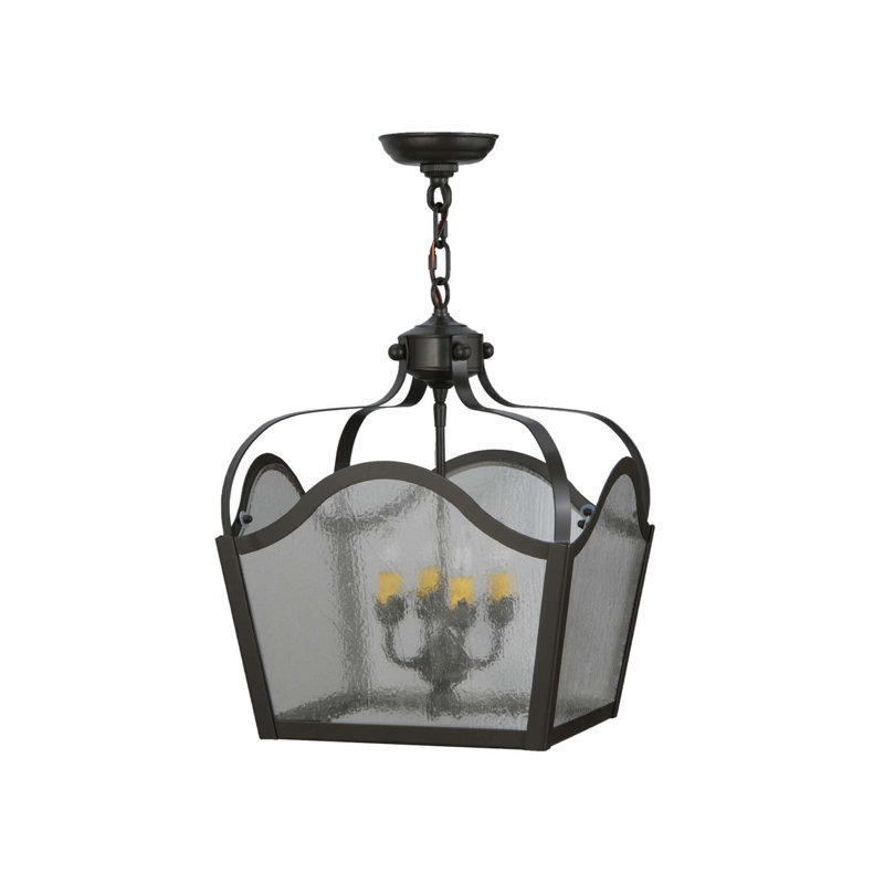 Lustre carré lanterne 4 lumières