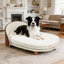 Lit pour chien ergonomique en bois massif avec rembourrage en mousse à mémoire de forme et conception surélevée-2066079322