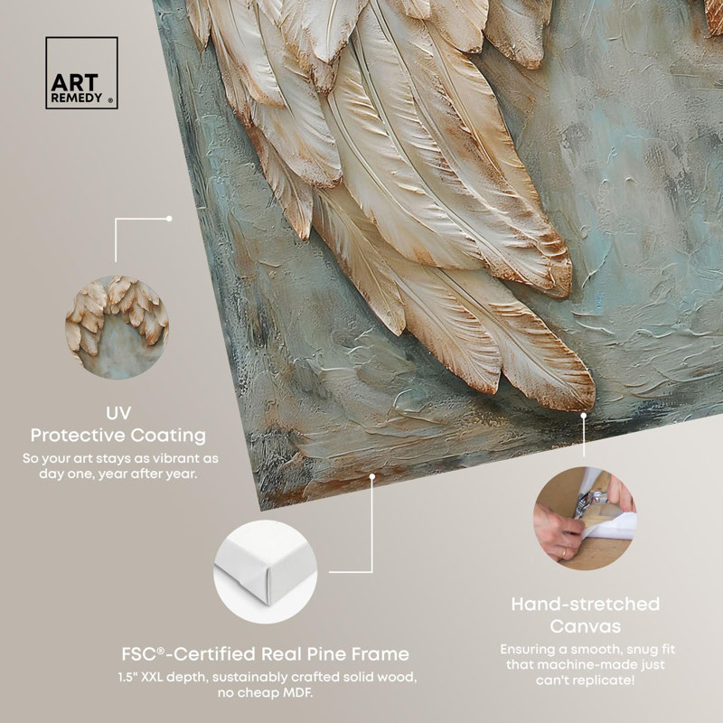 Wings of ash Set Canvas Set of 2 Calming Wall Art by , H 30 po x l 30 po, Toile tendue