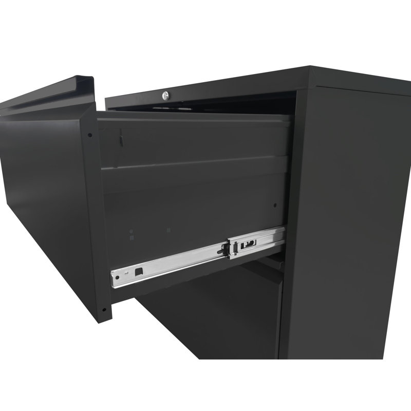 Metal 4 Office/home File Cabinet, Structure, Quiet Sliding Drawers, Tilt, Black Modern Box Cabinet For Use, Powder-coated Steel, Easy Installation, Design