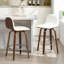 Tabouret de bar pivotant en noyer rembourré-755533872