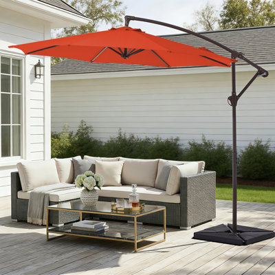 Beeram 120'' Round Cantilever Umbrella with Counterweight