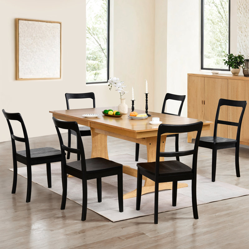 Chaises de salle à manger à lattes incurvées de style ferme moderne de 17,1 po Imon, 6