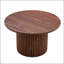 Table basse circulaire moderne avec un diamètre de 27,5 pouces, un matériau en panneau de fibres à densité moyenne et des pieds cylindriques pour une esthétique et une fonctionnalité à la maison