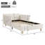 Velvet 3FT Single Upholstered Bed with Safety Rail, Adjustable Armrests, Solid Rubberwood Legs, 90x190 cm-1907138749