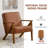 Accent Chair Faux Leather Armchair Lounge Chair with Wood Frame, Modern Retro Lounge Chair for Living Room/Office/Reception Area, Light Brown