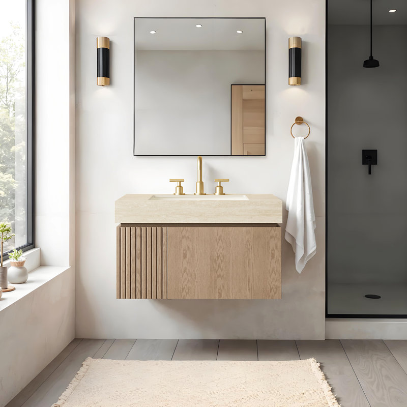 Armoire de salle de bain flottante Mid-Century