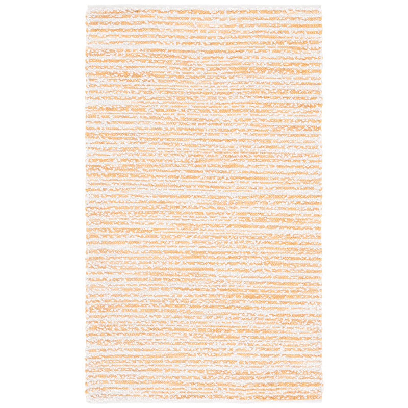 Chaida Renewal Hand Woven Pet/Cotton Rug in Orange/Ivory, Rectangle 3' x 5'