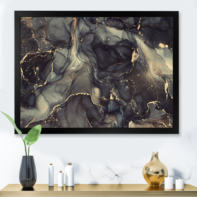 «Black Gold Infusion», reproduction d'art sur toile, H 30 po x l 40 po, Cadre noir