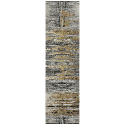 Yaresly Washable Abstract Indoor / Outdoor Rug