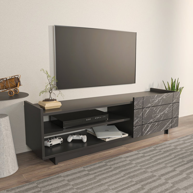 Valantina 55" TV Stand for TVs, Black/Bendire