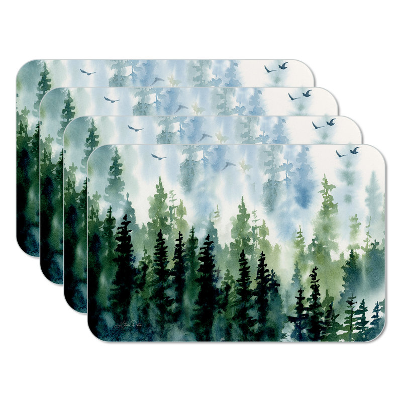 Tree Line 4-Pack Reversible Easy Care Placemats
