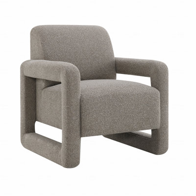 In Gray Chenille Fabric Upholstered Accent Chair