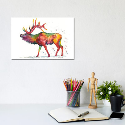 Rainbow Wapiti by Dave Bartholet - Gallery-Wrapped Canvas Giclée on Canvas