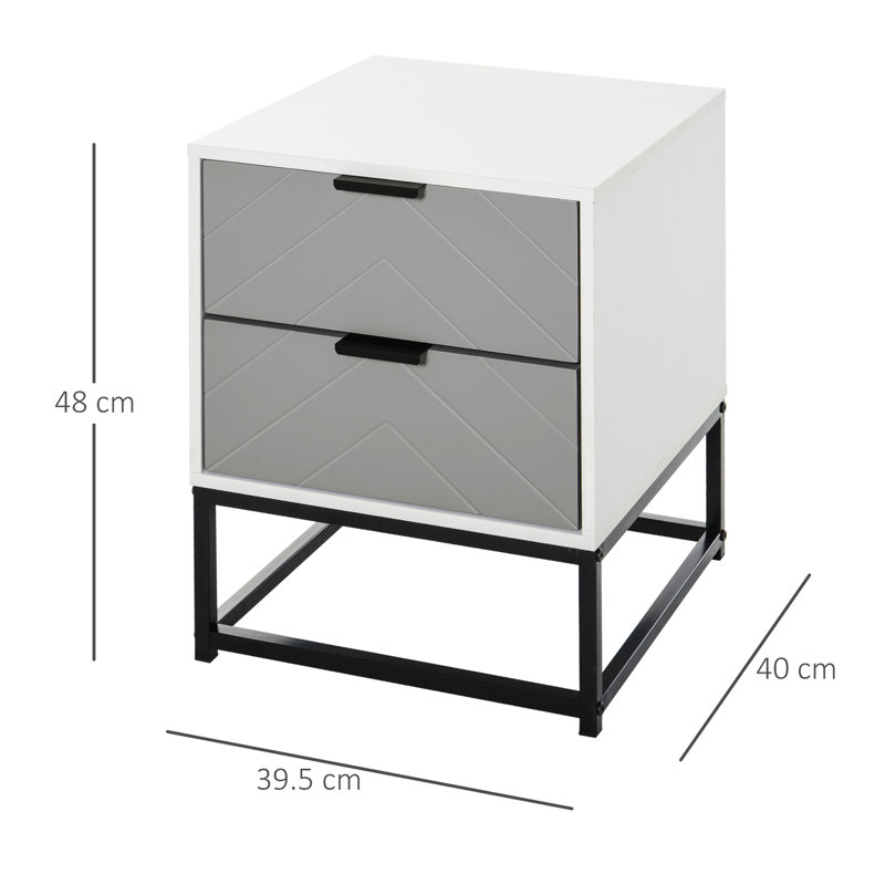Hopkint 2 Drawer Bedside Table