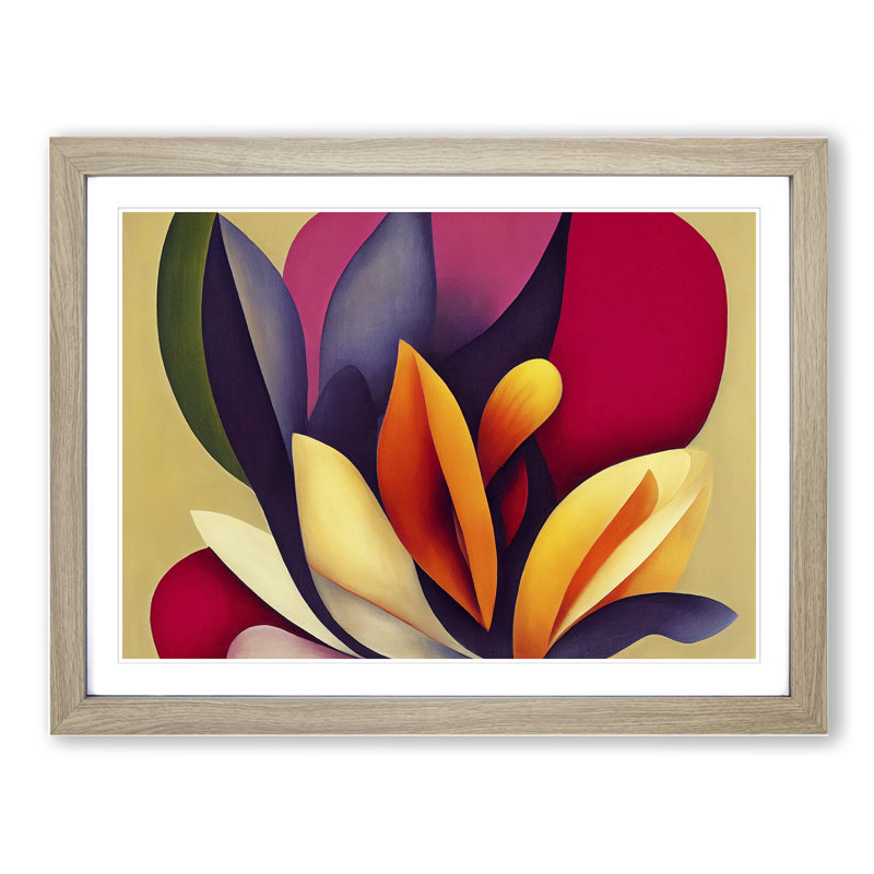 Flowers - Framed Print, 25cm H x 34cm W, Oak Framed