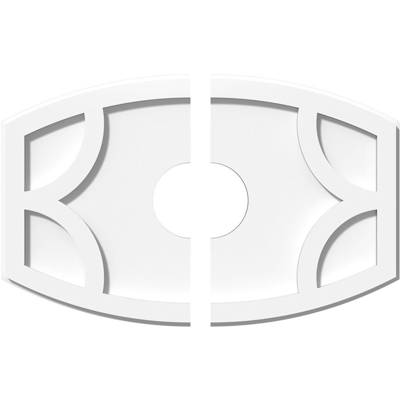 Médaillon de plafond contemporain en PVC de qualité architecturale Kailey, H 1 po x l 20 po x P 13,375 po